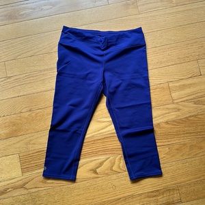 Athleta mid-calf athletic pant, bright blue, sz L